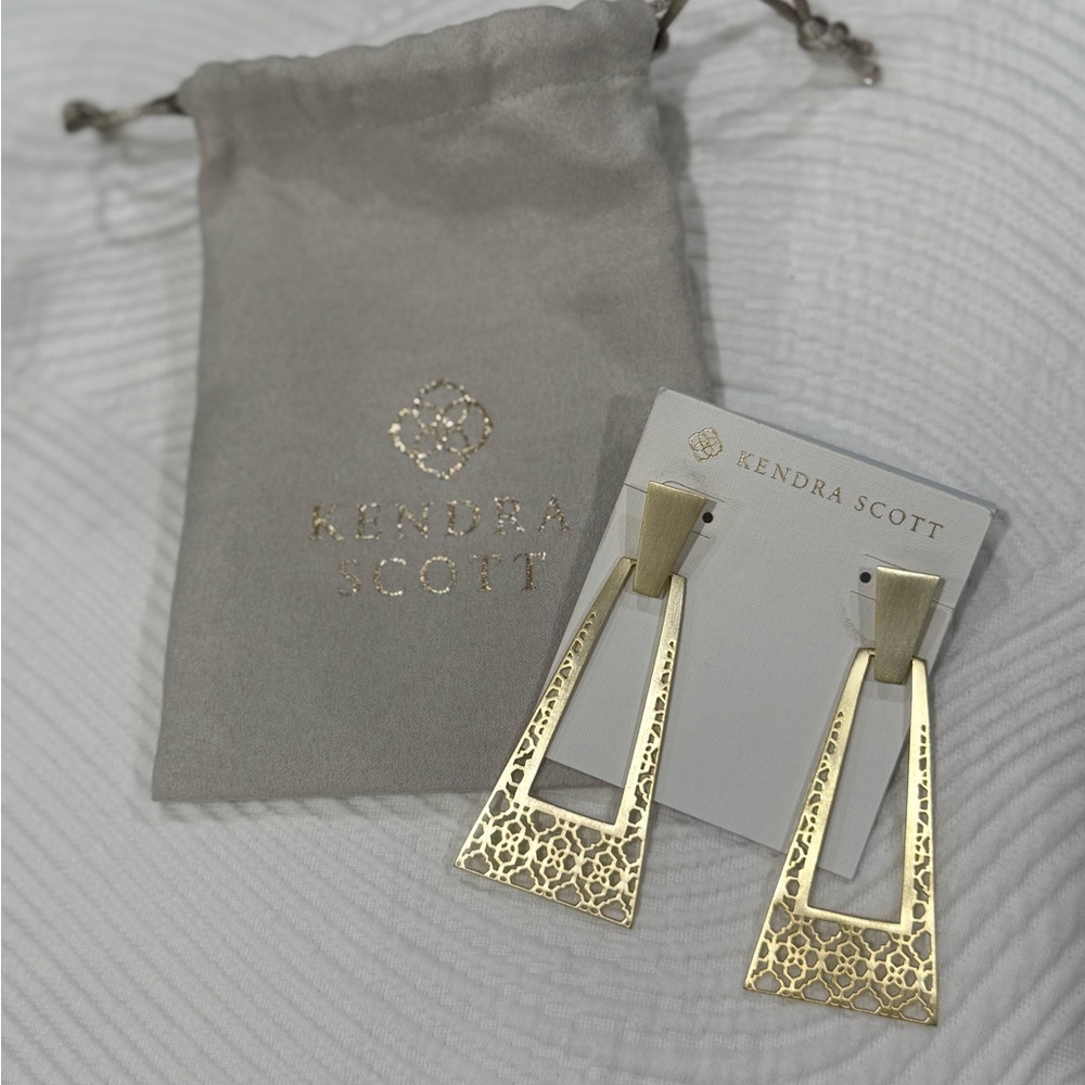 Kendra Scott Retired Design Gold Geometric Earrings